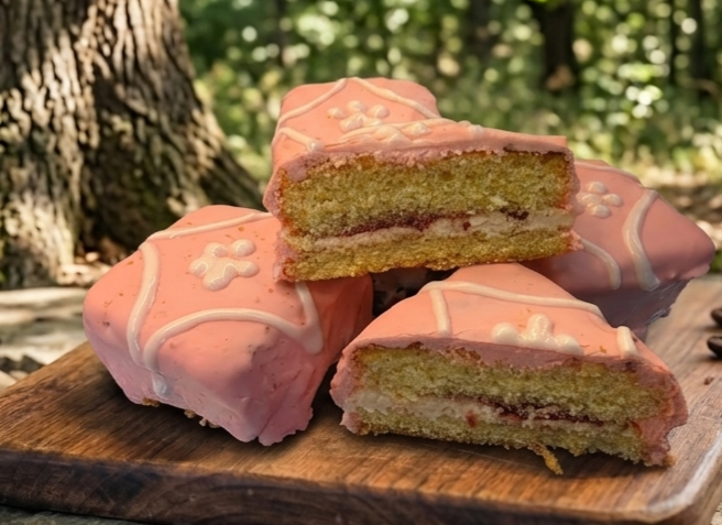 Raspberry Jam Fondant Fancies (Box of 4)