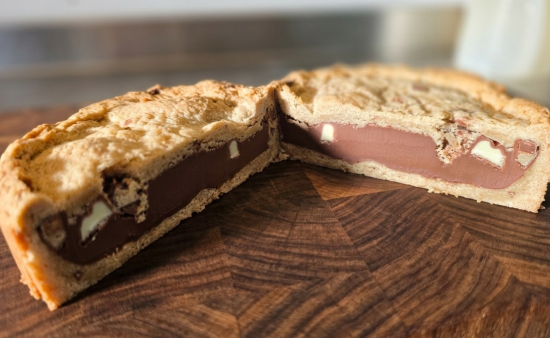 The Ultimate Kinder & Hazelnut Cooke Pie